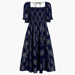 Hill House Home Nap Dress - Navy Glitter Check